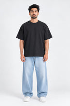 Scrolling Bund Kaam Shoru Oversized Unisex Urdu Graphic Black T-Shirt