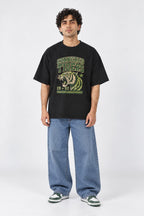 Cornered Tigers 1992 Graphic Oversized Unisex Black T-Shirt