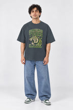 Cornered Tigers 1992 Graphic Oversized Unisex Grey T-Shirt