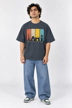 Pakistani Landmarks Vintage Panel Oversized Unisex Grey T-Shirt