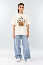 Sab Chhoro Chai Do Urdu Graphic Oversized Unisex Oatmeal Cream T-Shirt