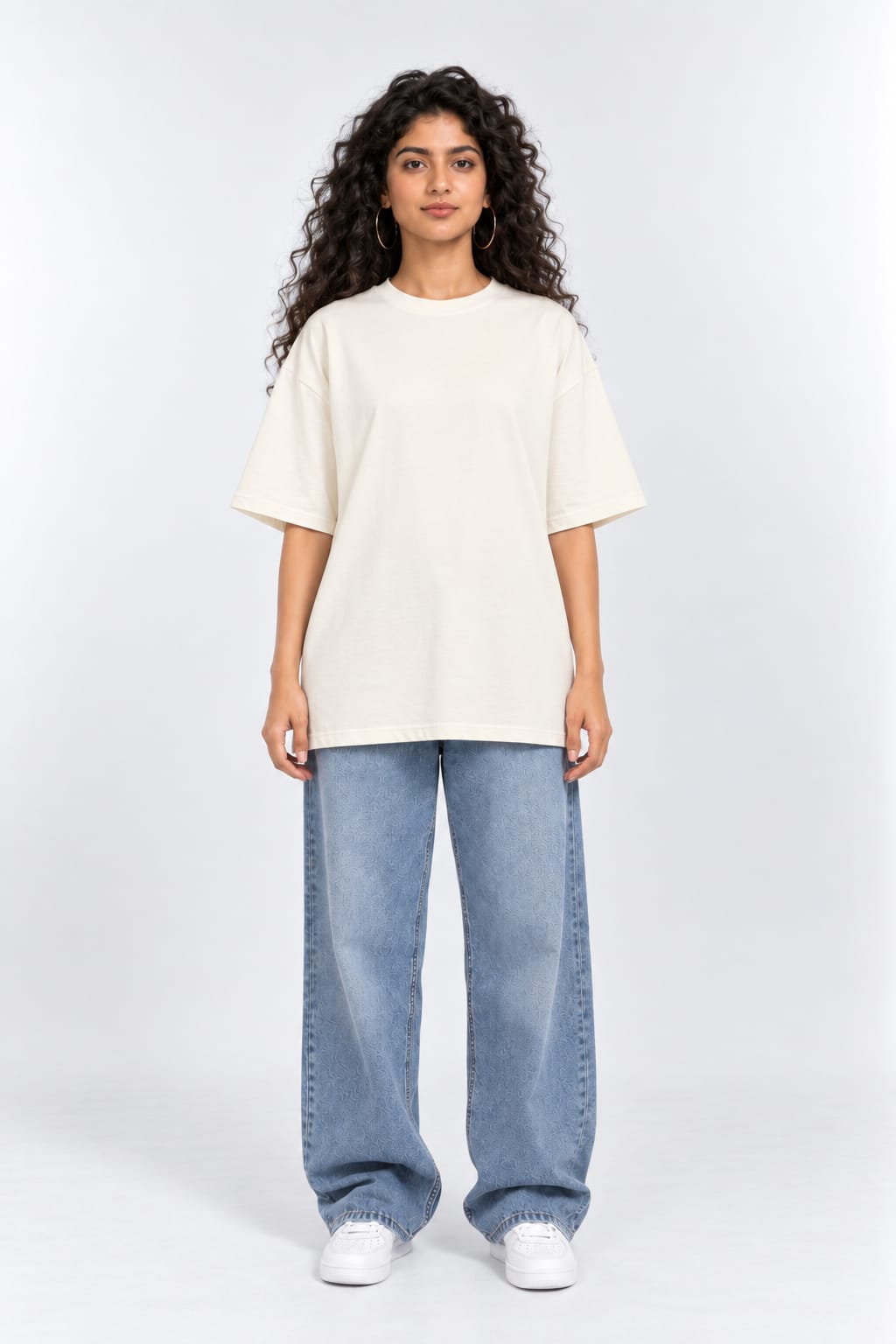 Vintage Karachi Travel Poster Oversized Unisex Oatmeal Cream T-Shirt