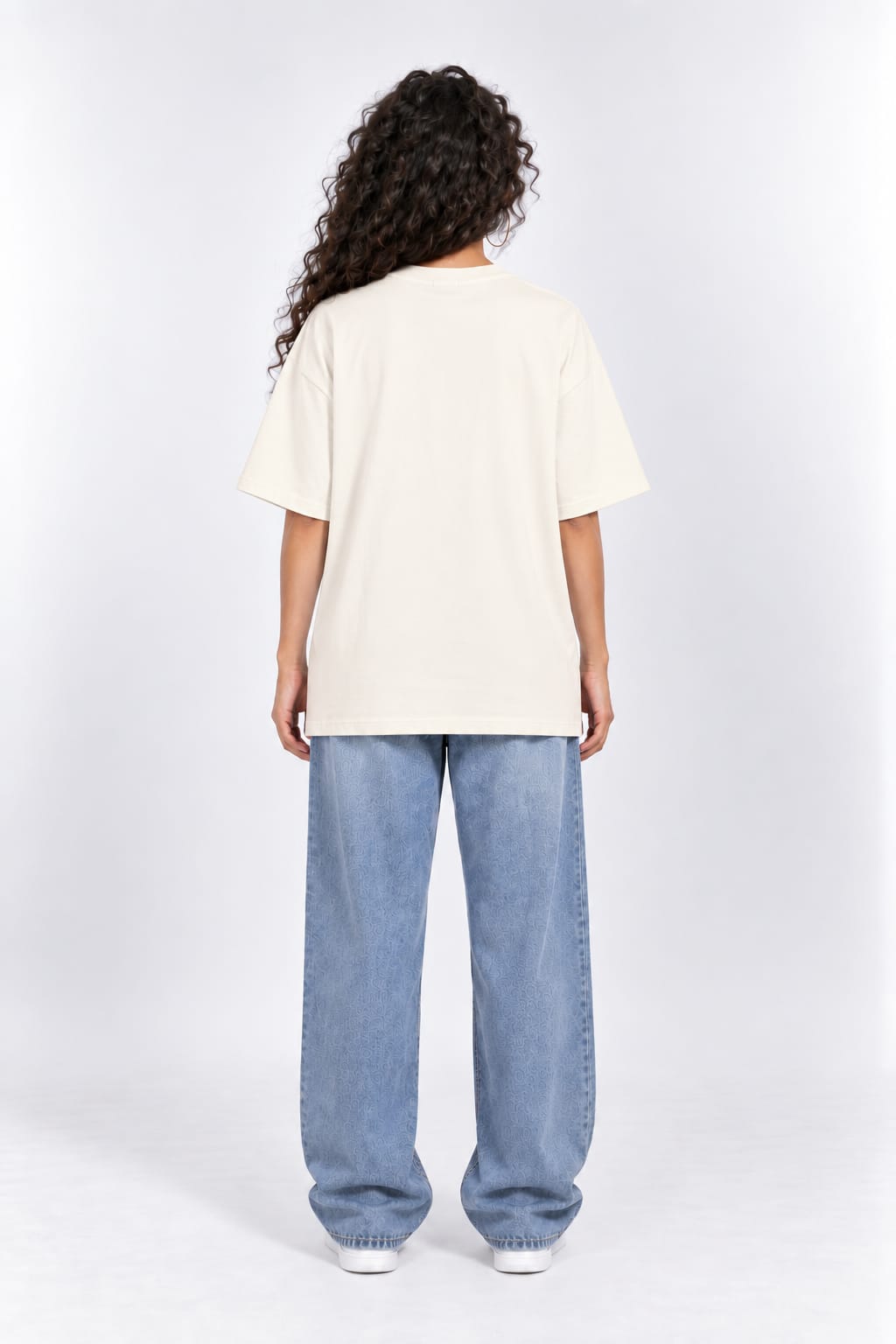Khuwabon Ki Manzil Wildflowers Urdu Graphic Oversized Oatmeal Cream T-Shirt