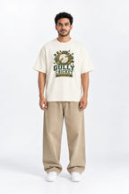 Gully Cricket Champion Oversized Unisex Graphic Oatmeal Cream T-Shirt
