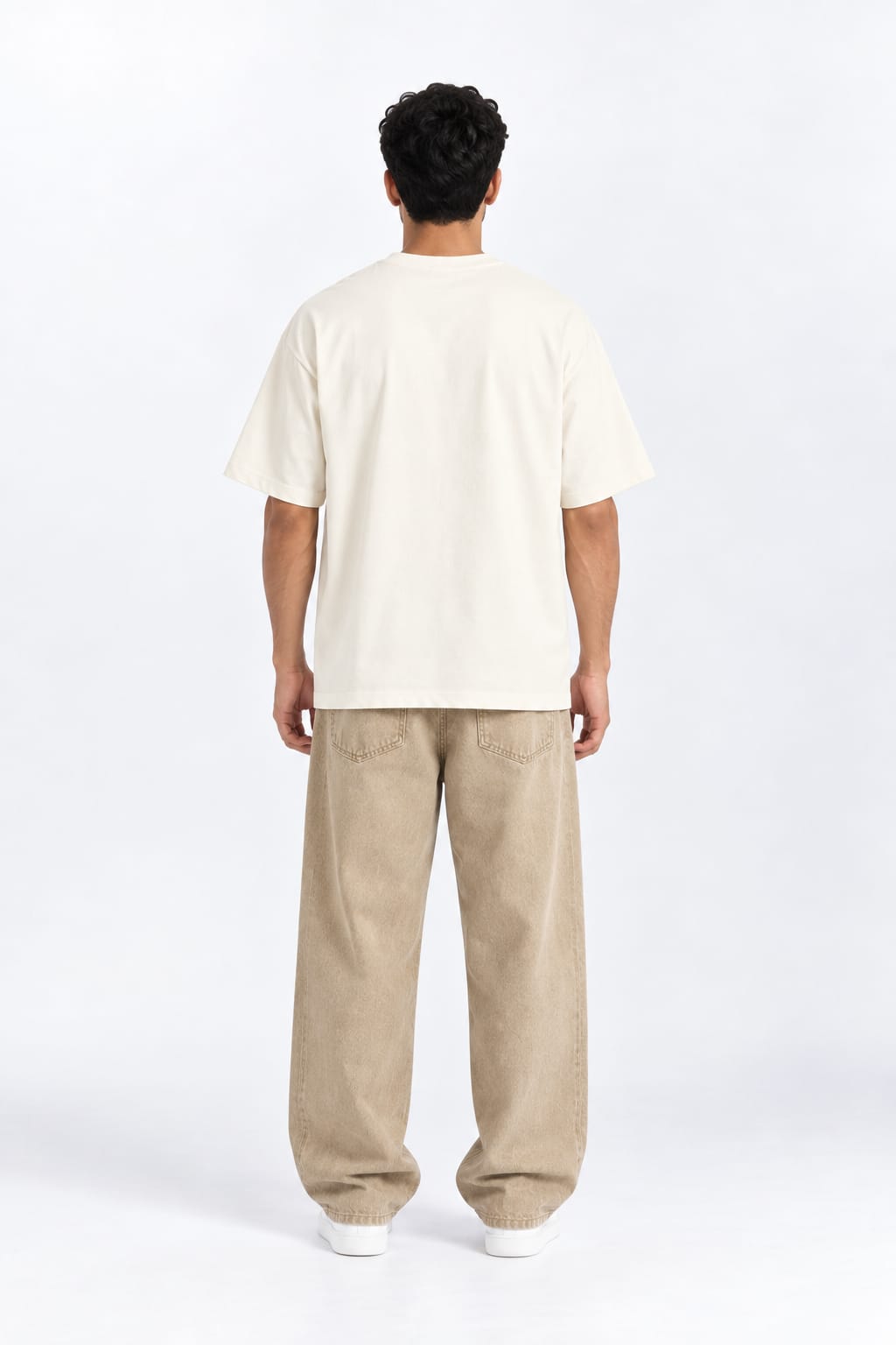 Gully Cricket Champion Oversized Unisex Graphic Oatmeal Cream T-Shirt