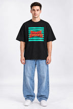Choose Kindness Retro Block Oversized Unisex Black T-Shirt