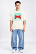 Choose Kindness Retro Block Oversized Unisex Oatmeal Cream T-Shirt
