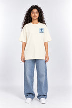 Stay Humble Hummingbird Oversized Unisex Graphic Oatmeal Cream T-Shirt