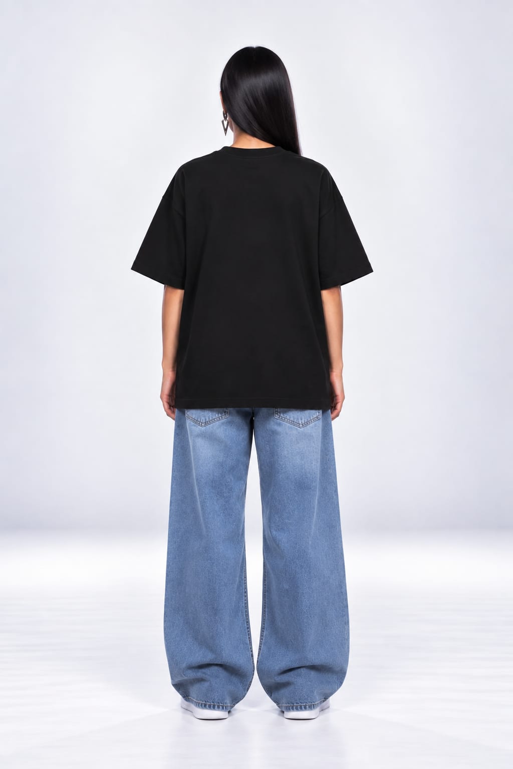 Too Busy To Care Bubble Font Graphic Oversized Unisex Black T-Shirt