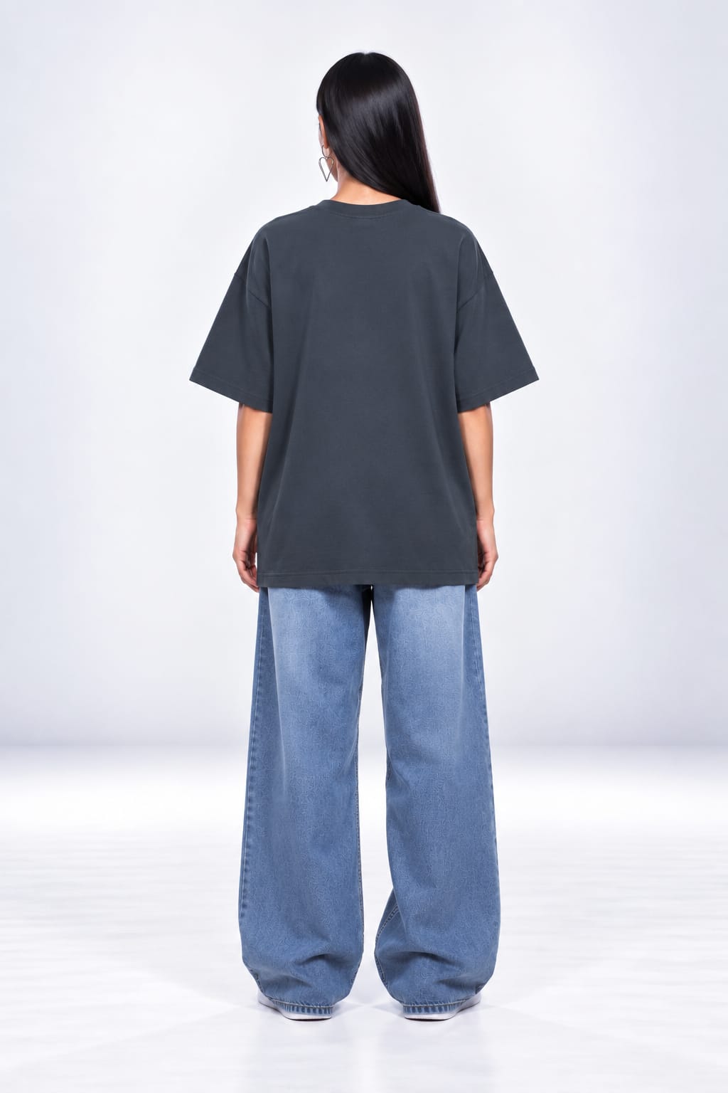 Too Busy To Care Bubble Font Graphic Oversized Unisex Grey T-Shirt