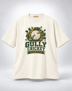 Gully Cricket Champion Oversized Unisex Graphic Oatmeal Cream T-Shirt