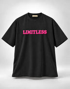 Limitless Bubble Font Graphic Oversized Unisex Black T-Shirt