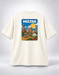 Vintage Multan Travel Poster Oversized Unisex Oatmeal Cream T-Shirt