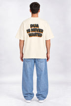 Dua Is Never Wasted Oversized Unisex Graphic Oatmeal Cream T-Shirt