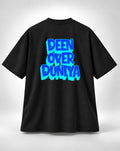 Deen Over Duniya Neon Graphic Oversized Unisex Black T-Shirt