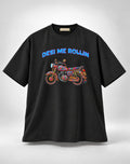 Desi Me Rollin Truck Art Motorcycle Oversized Unisex Urdu Graphic Black T-Shirt