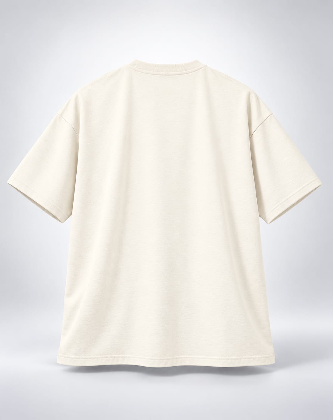 Kinnoo Citrus Aqua Stripes Oversized Unisex Graphic Oatmeal Cream T-Shirt