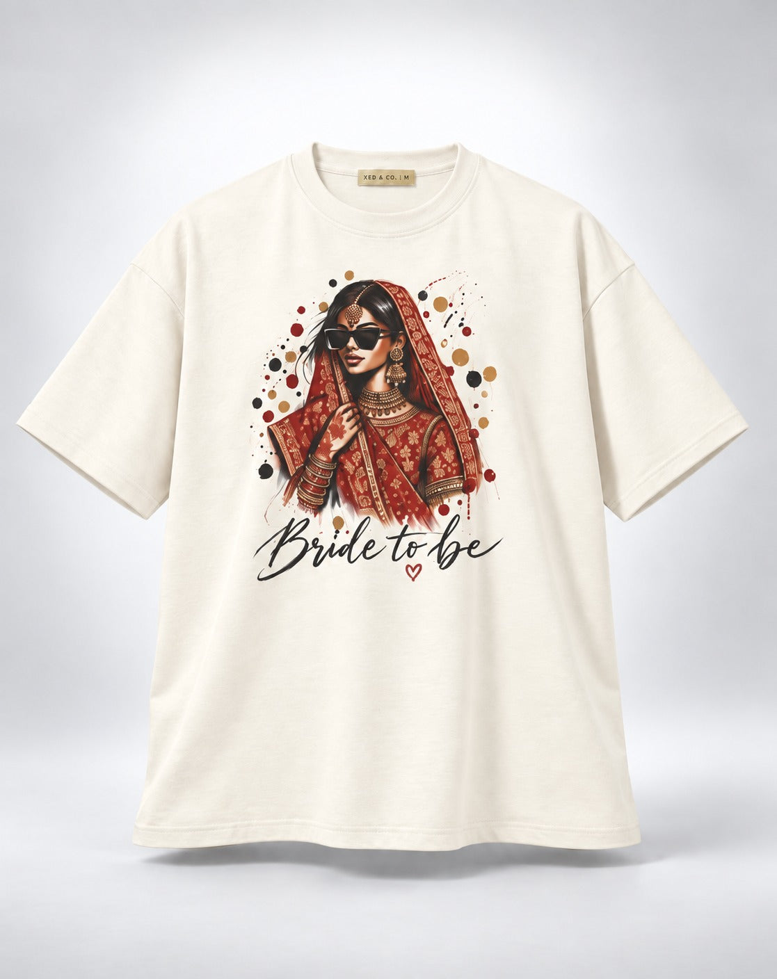 Desi Bride To Be Oversized Graphic Oatmeal Cream T-Shirt
