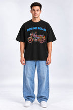 Desi Me Rollin Truck Art Motorcycle Oversized Unisex Urdu Graphic Black T-Shirt