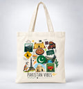 Pakistan Vibes Cultural Collage Canvas Tote Bag